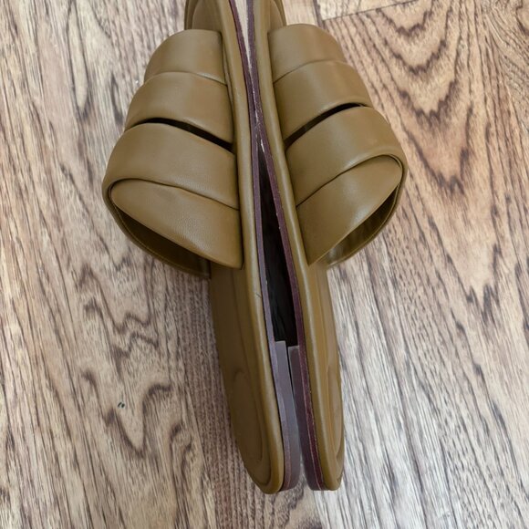 Vince Women's Palmetta Slide Sandals in Dark Amber Leather Size 9 CONTEMPORARY - Picture 4 of 8